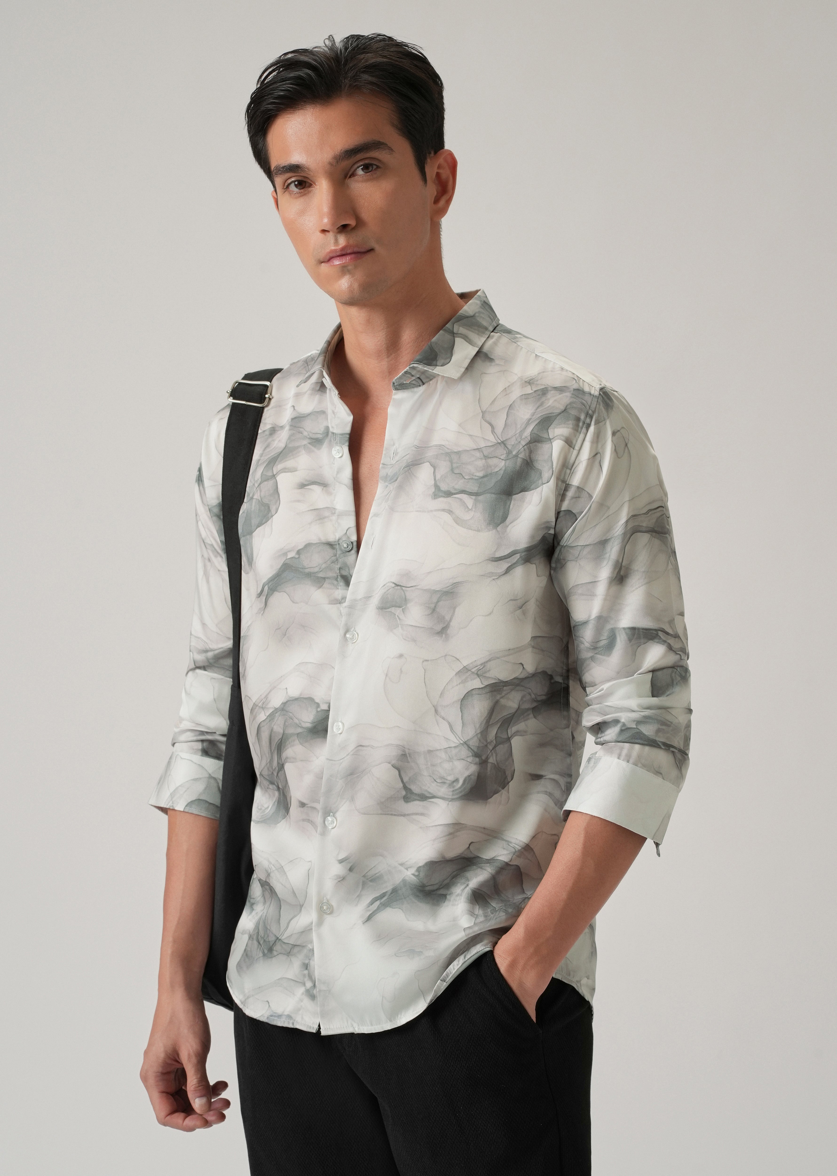 Abstract Smoke Print Shirt