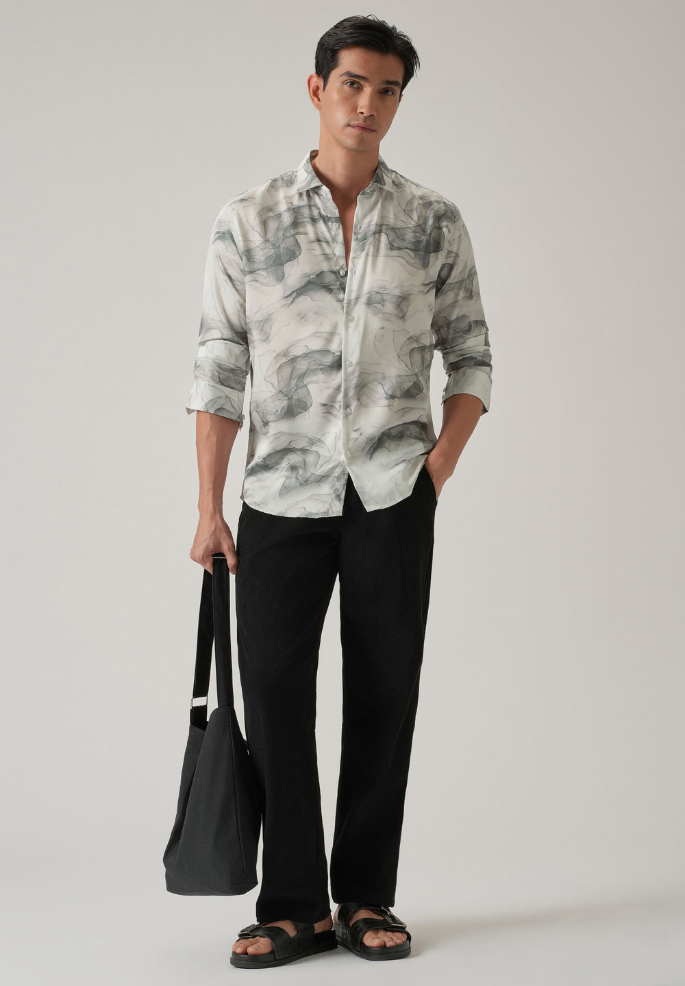 Abstract Smoke Print Shirt