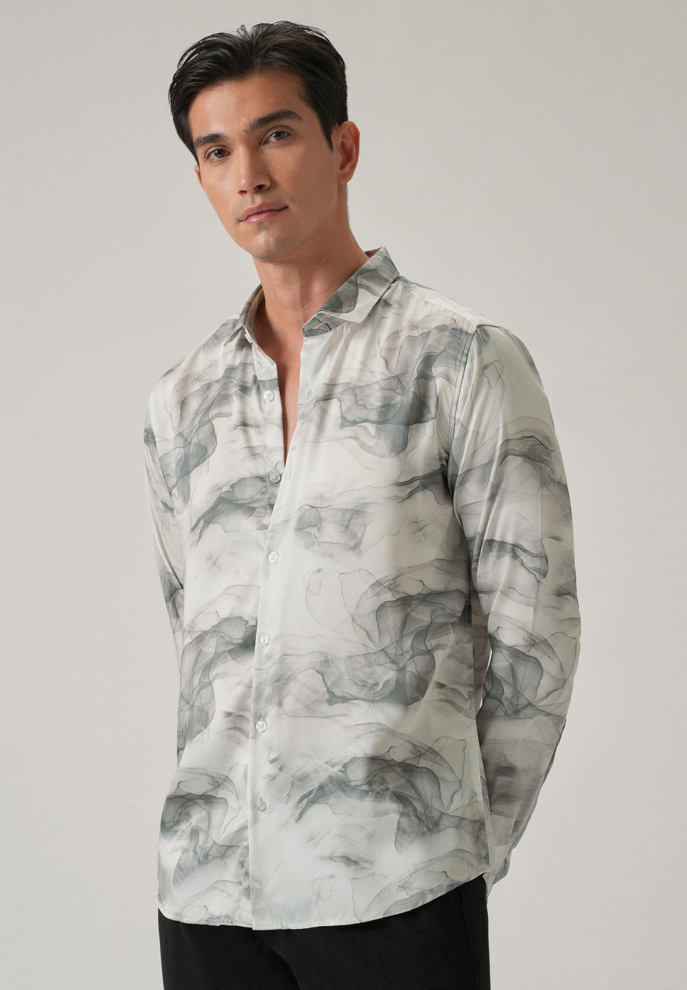 Abstract Smoke Print Shirt