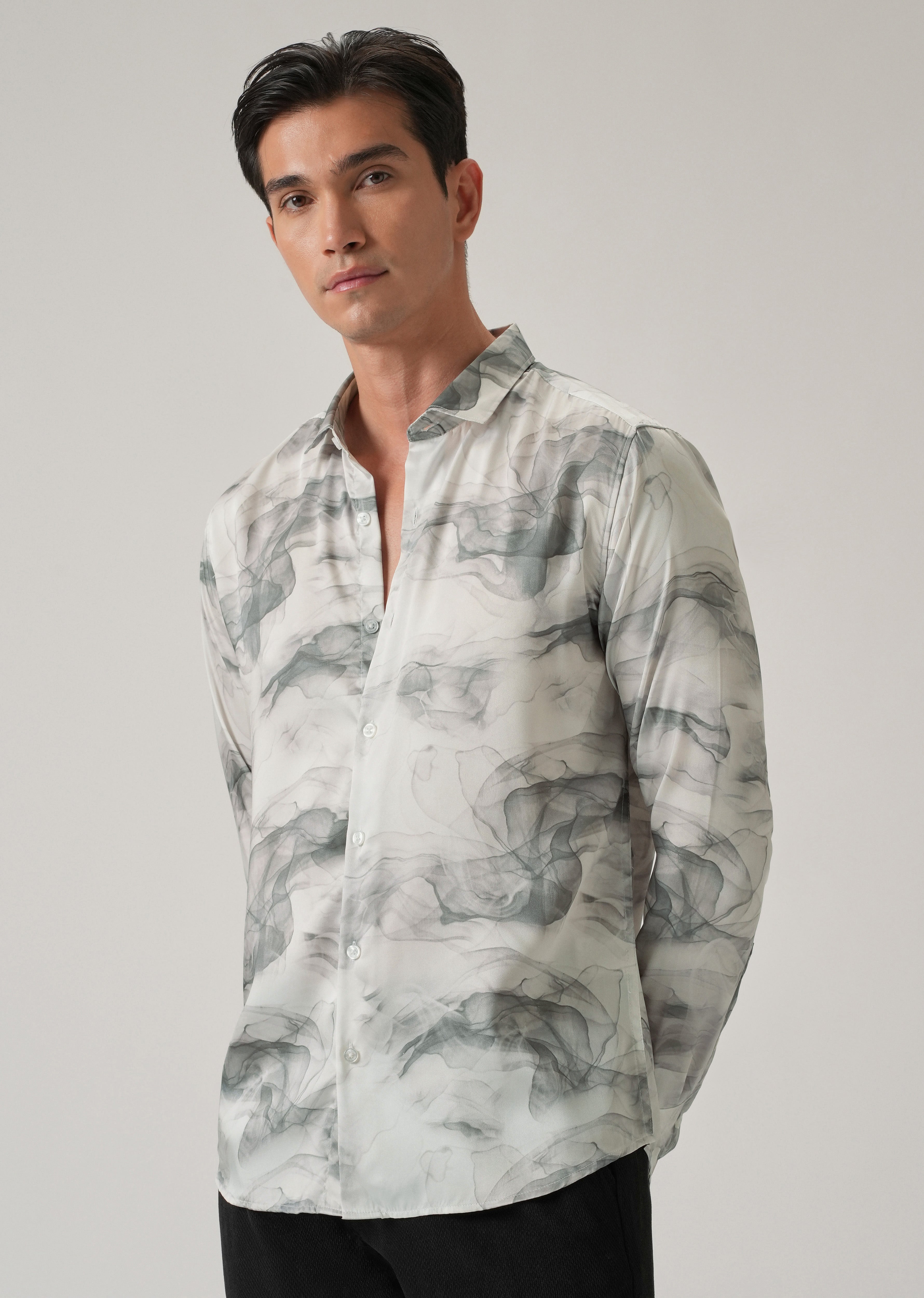 Abstract Smoke Print Shirt