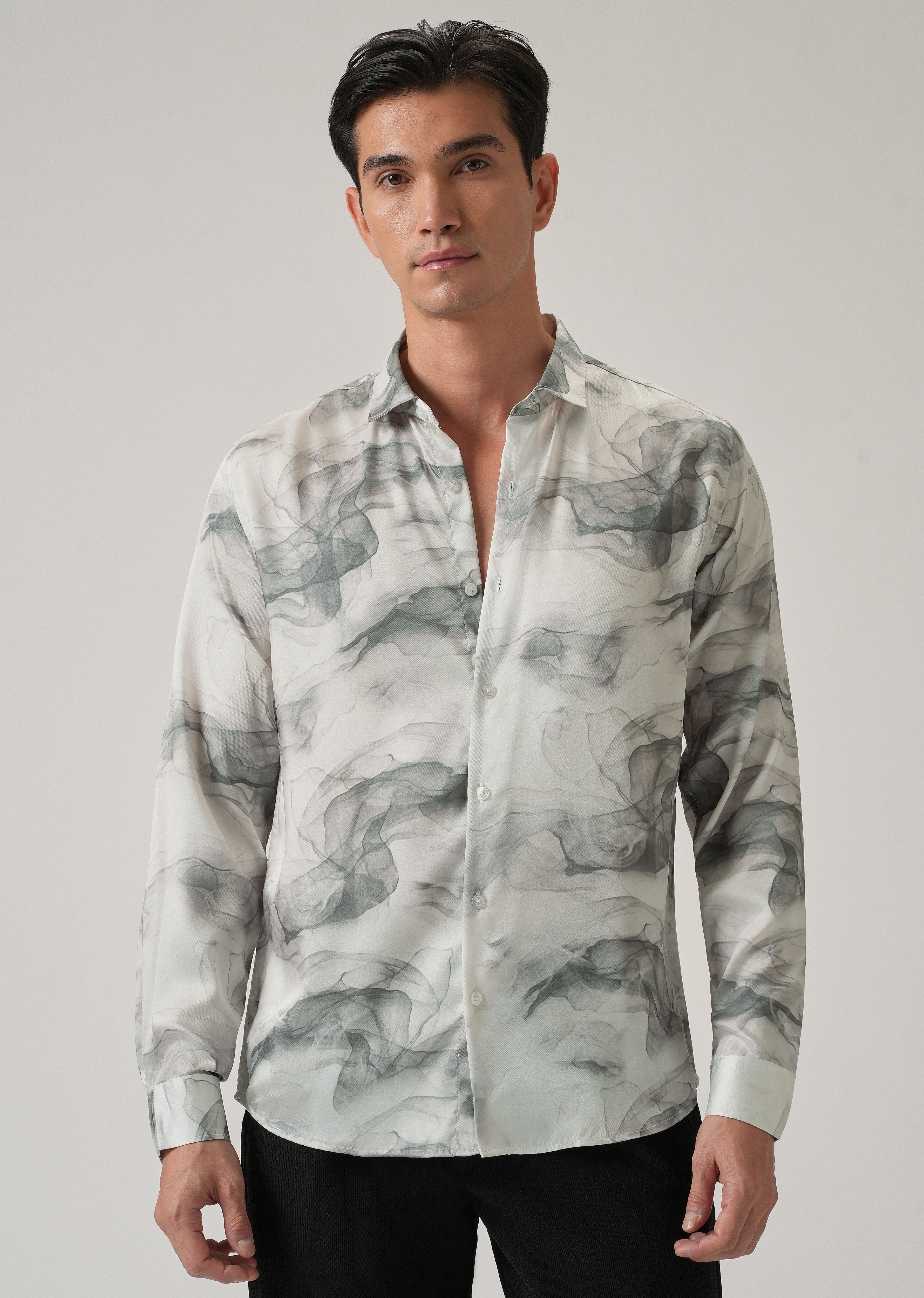 Abstract Smoke Print Shirt