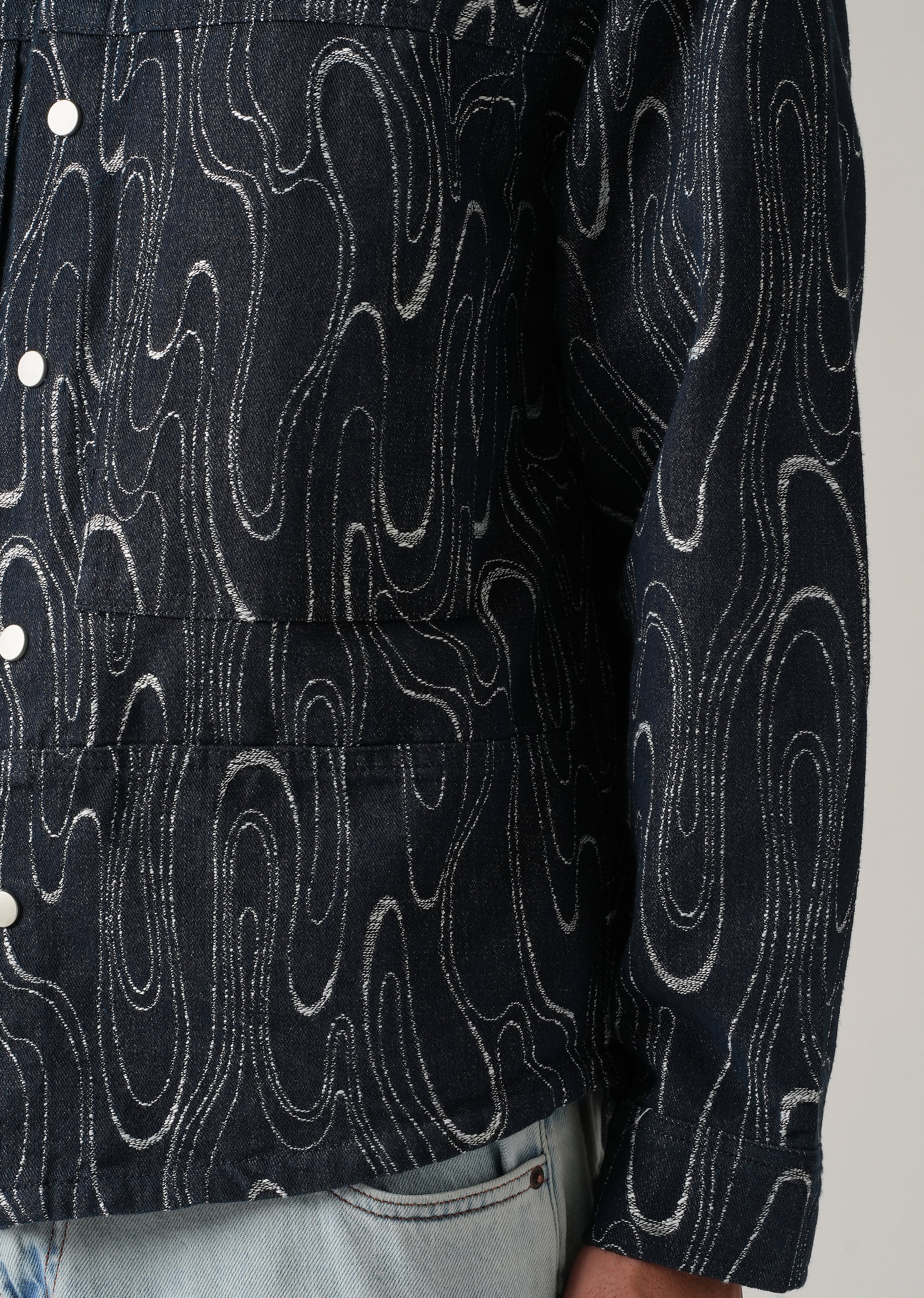 Swirl Denim Jacquard Jacket