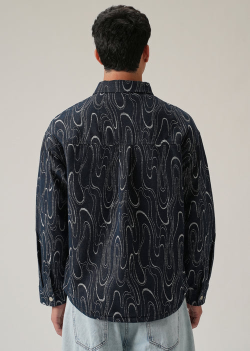 Swirl Denim Jacquard Jacket