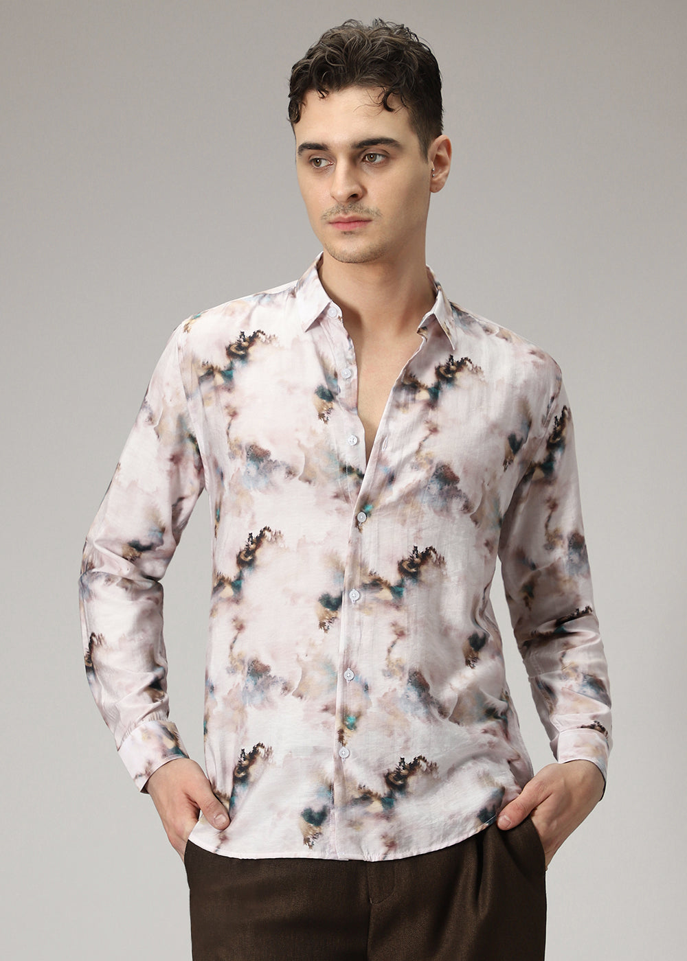 Abstract Wash Print Shirt