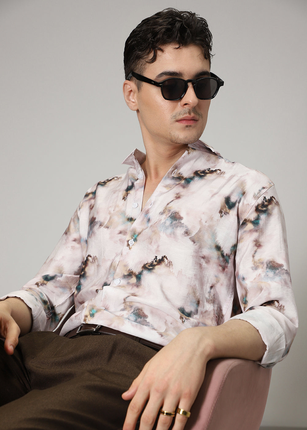 Abstract Wash Print Shirt