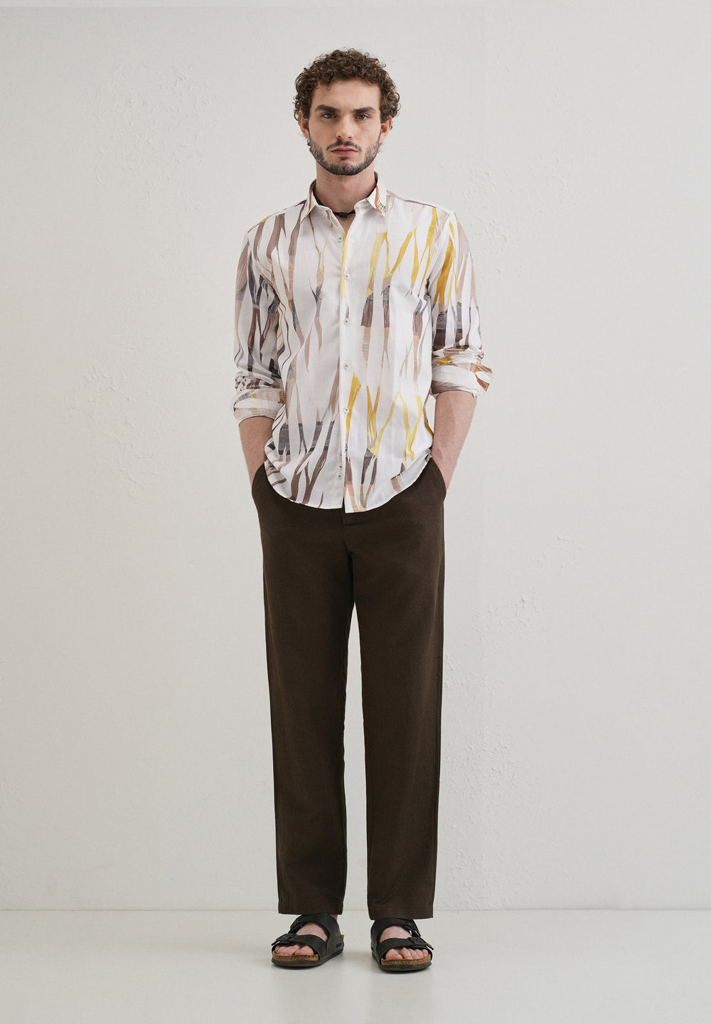 Abstract Yellow Multicoloured Shirt