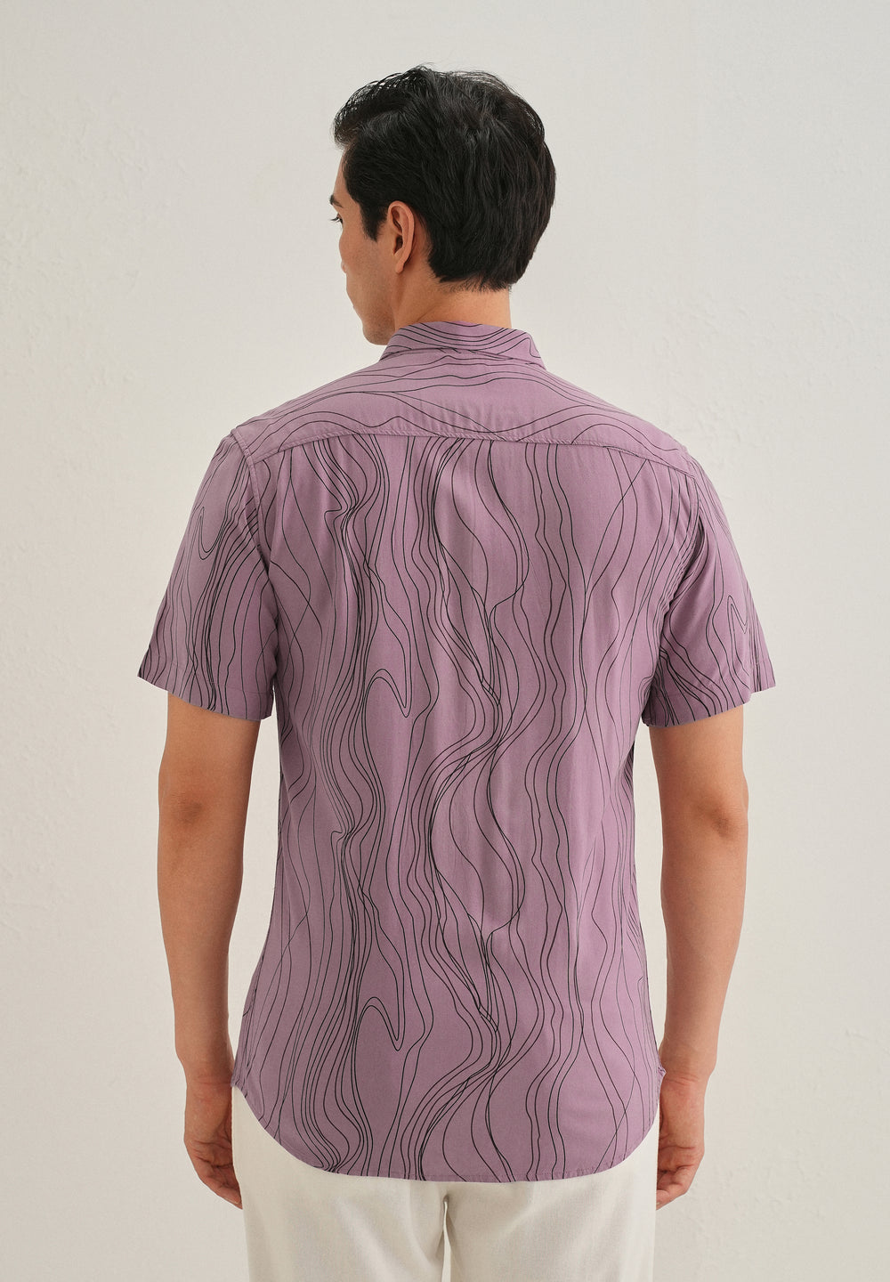 Abstract Pink Line Print Shirt