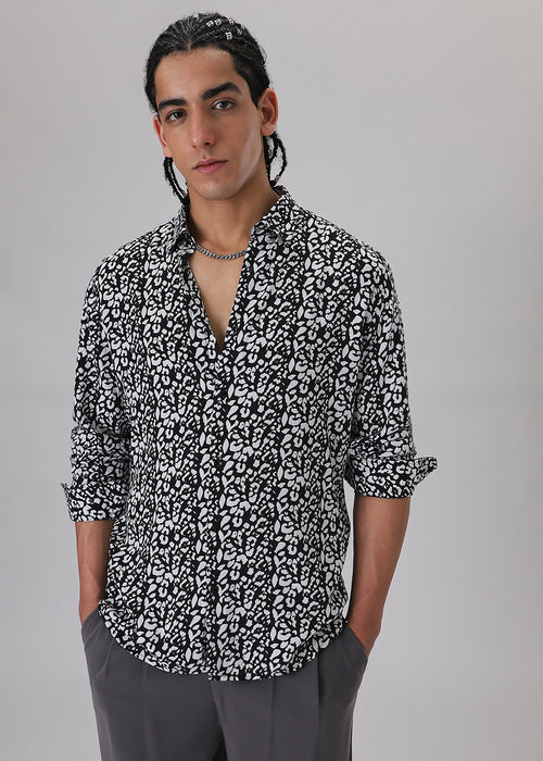 Achromatic Rosette Print Full sleeve shirt