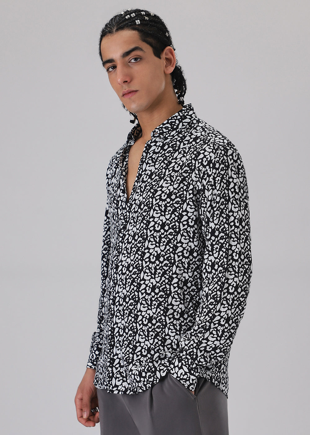 Achromatic Rosette Print Full sleeve shirt