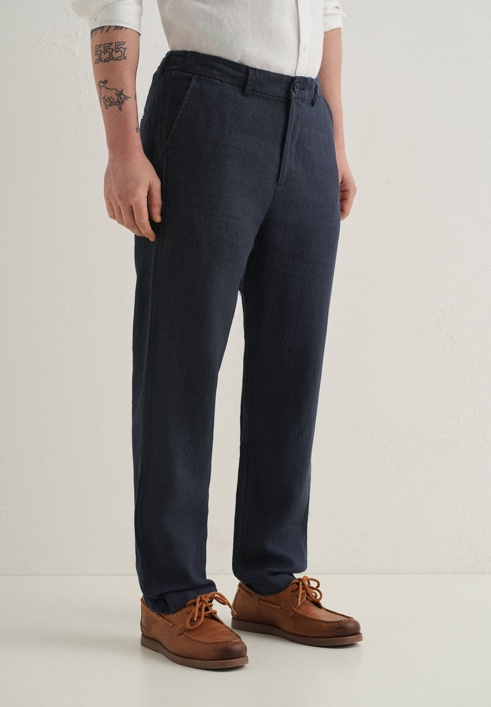Admiral Blue Linen Pant