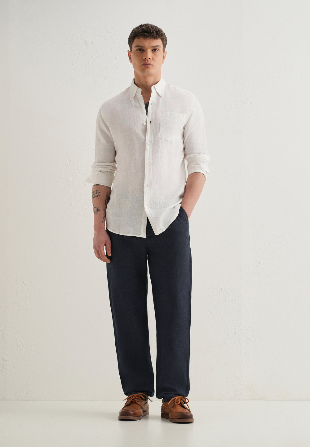Admiral Blue Linen Pant