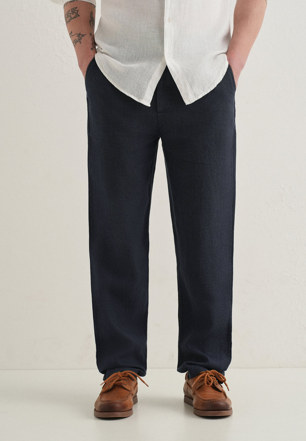 Admiral Blue Linen Pant