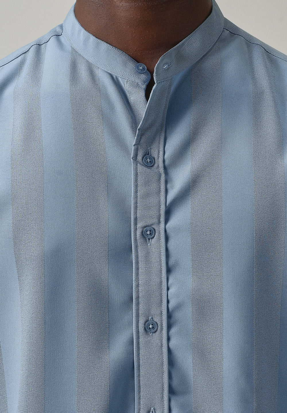 Aqua Blue Plain Shein Patterned Shirt
