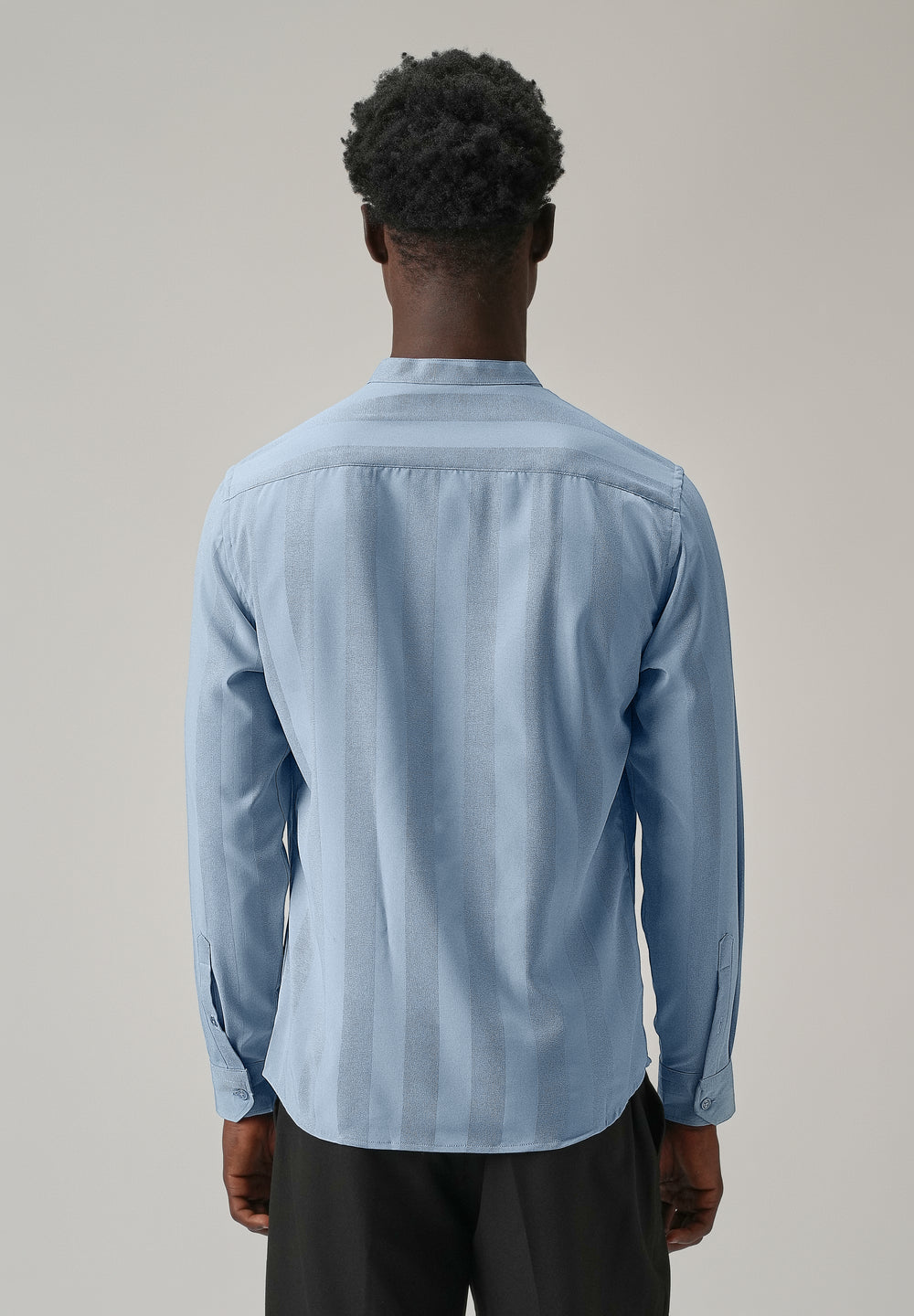 Aqua Blue Plain Shein Patterned Shirt