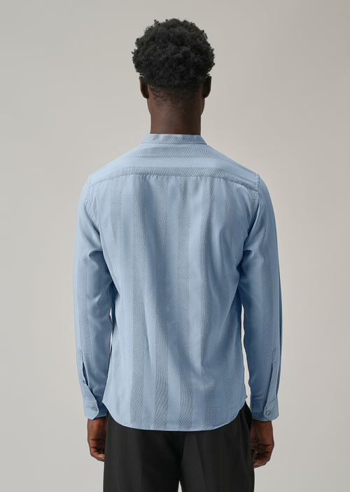Aqua Blue Plain Shein Patterned Shirt