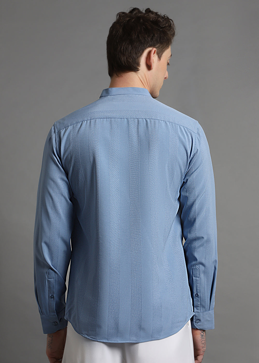 Aqua Blue Shein Patterned Shirt