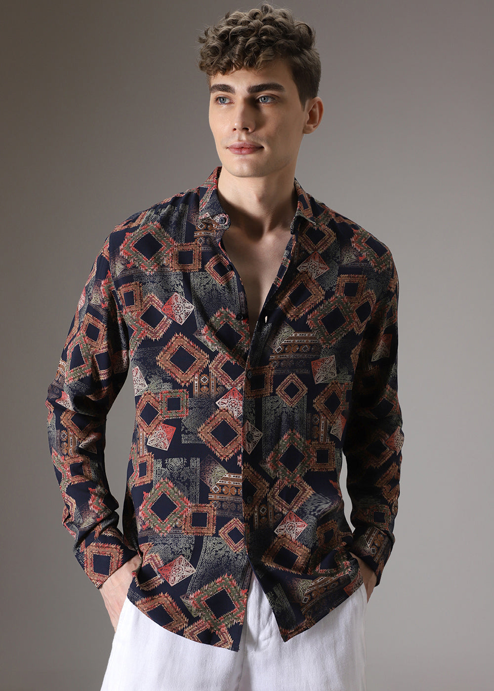 Argyle Diamond Red Feather Shirt