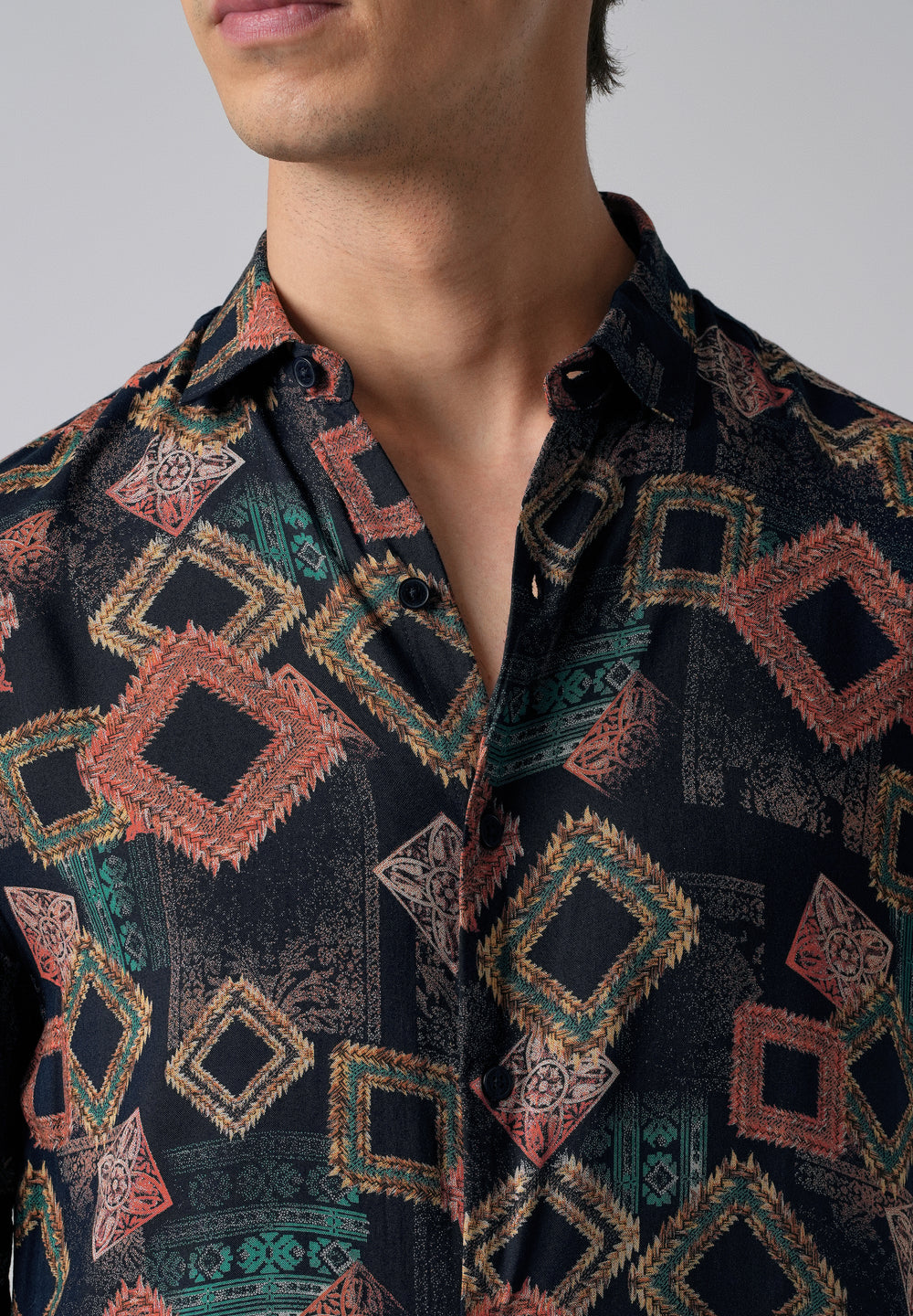 Argyle Diamond Blue Feather Shirt