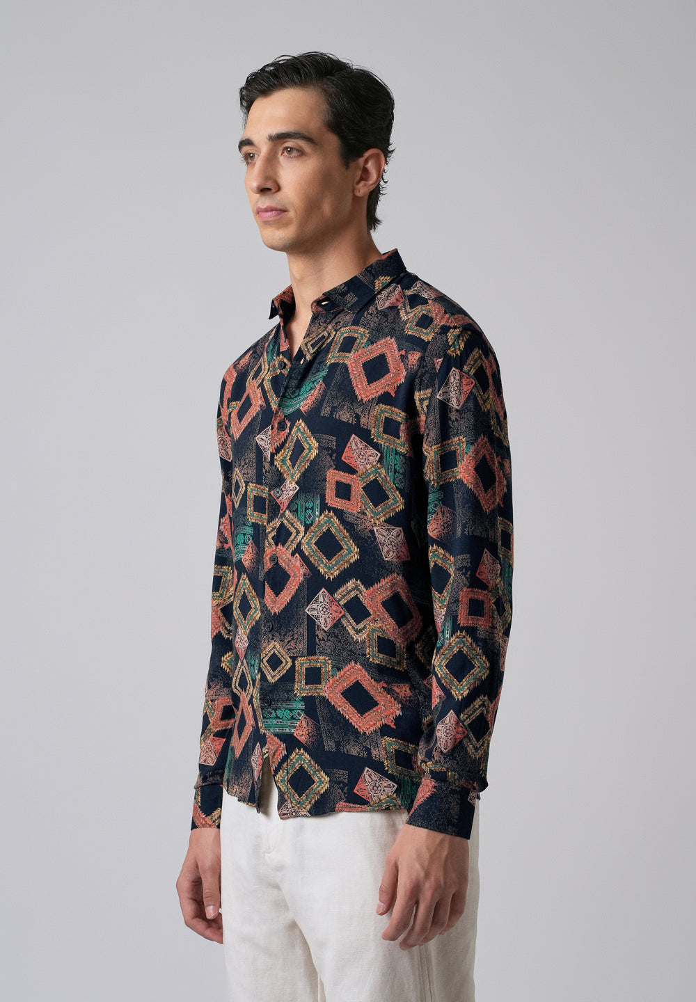 Argyle Diamond Blue Feather Shirt