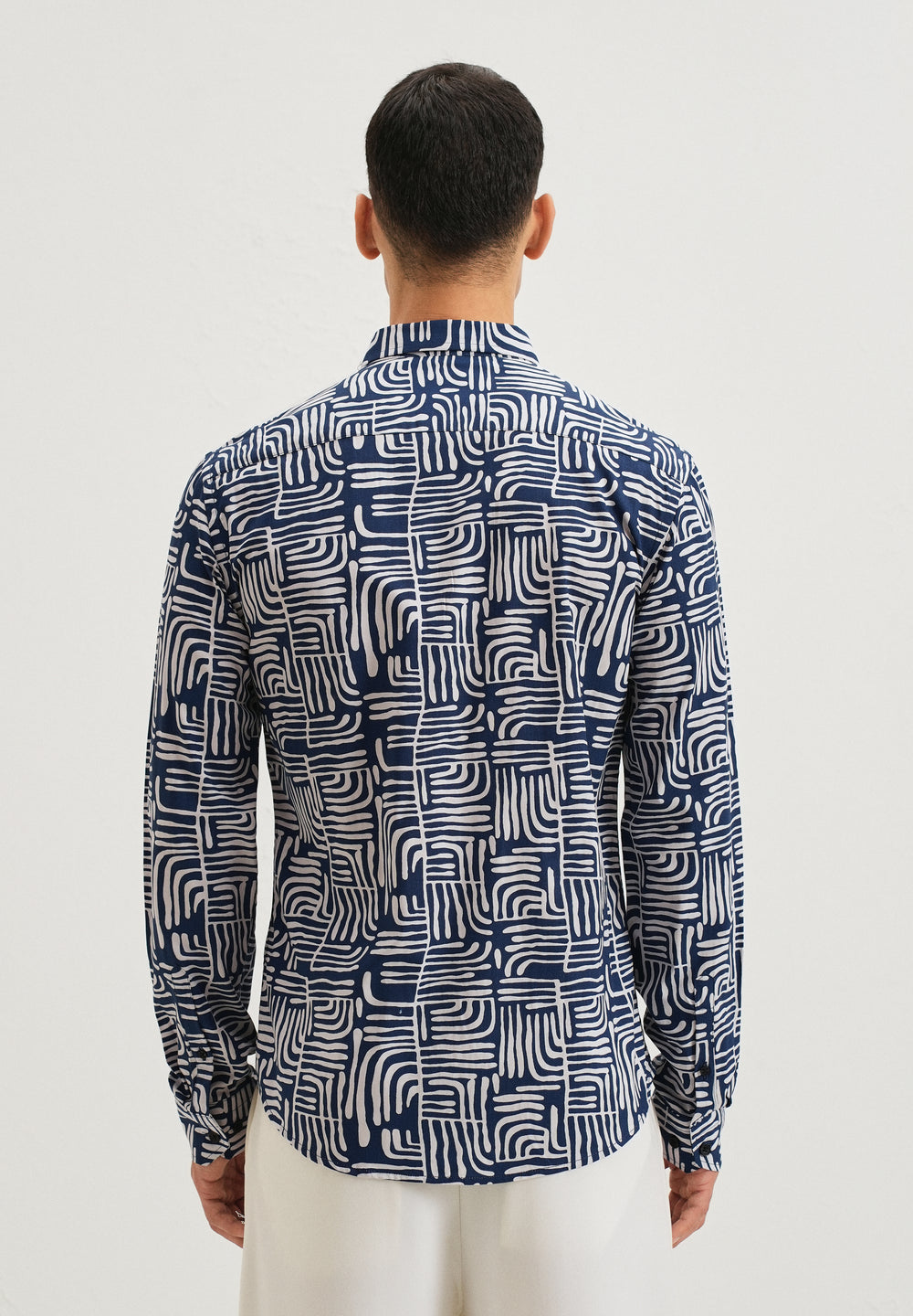Art Deco Blue Printed Shirt