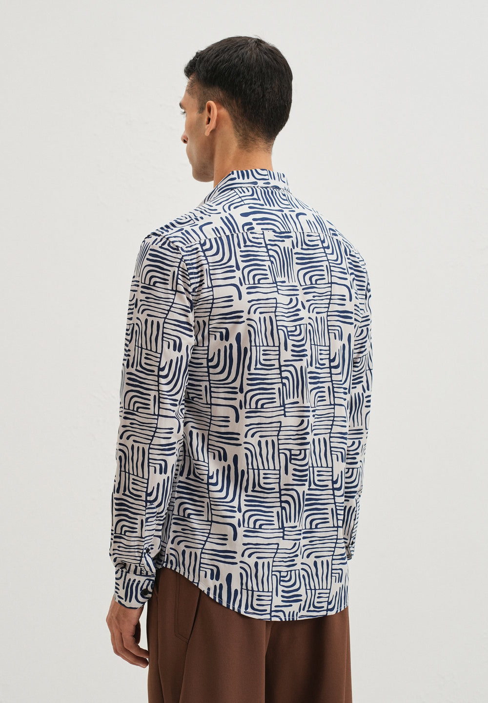 Art Deco White Printed Shirt
