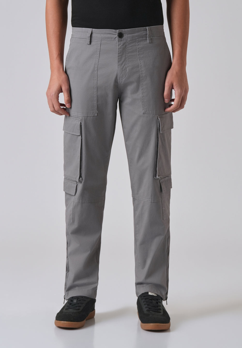 Artic Grey Zipper Cargo Pant