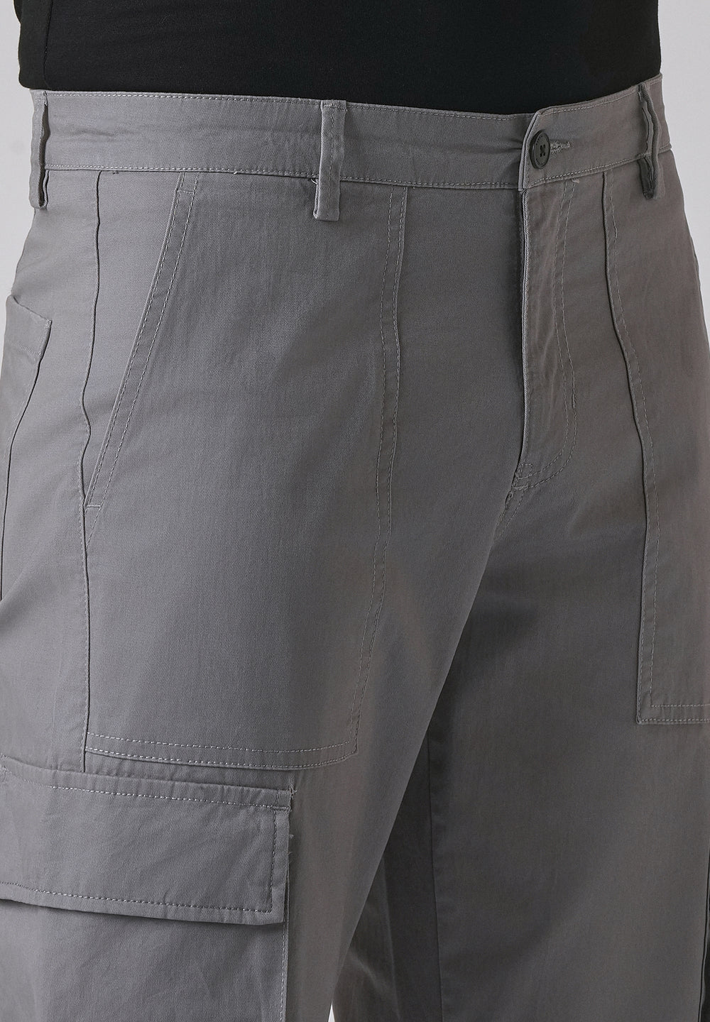 Artic Grey Zipper Cargo Pant