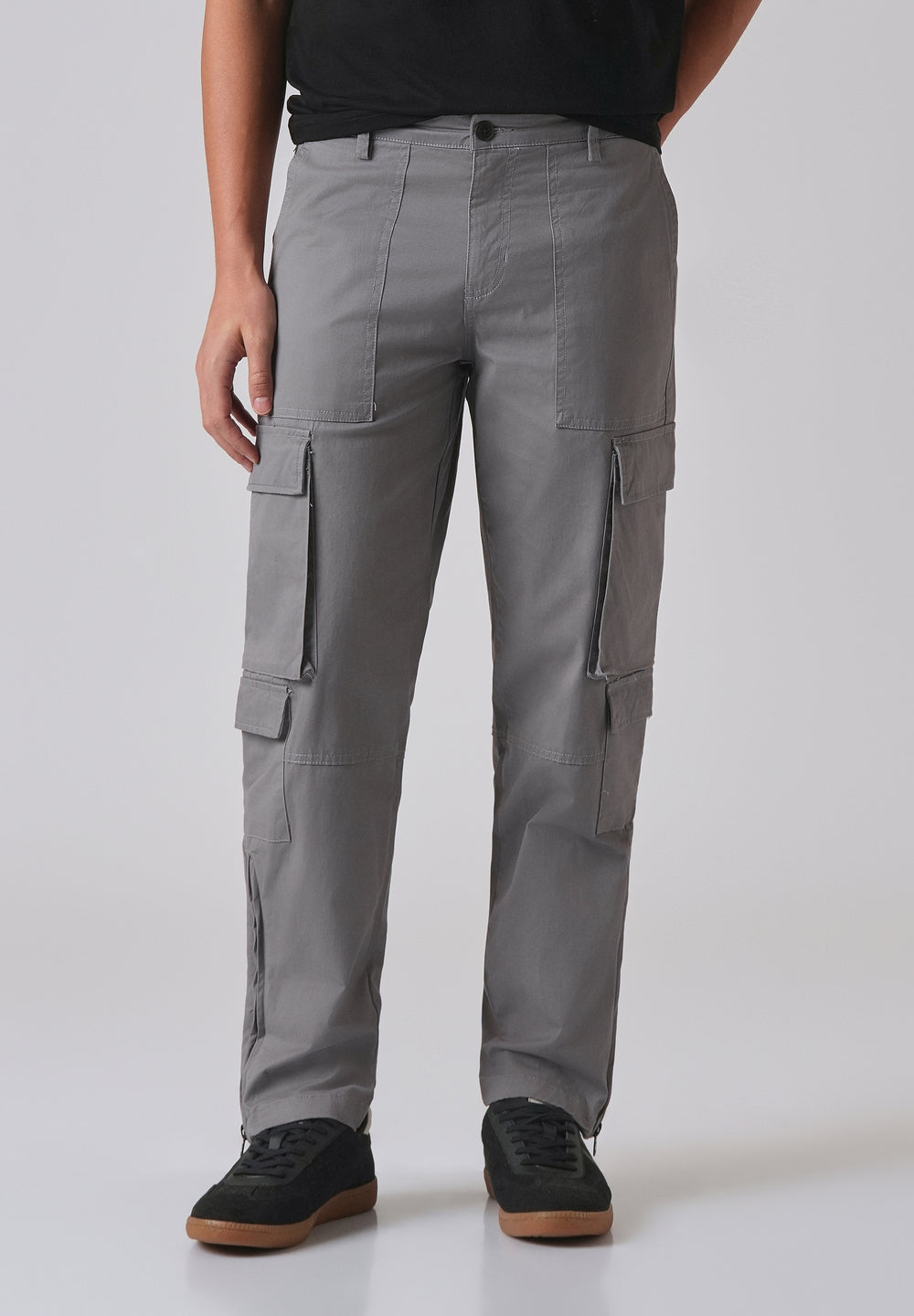 Artic Grey Zipper Cargo Pant