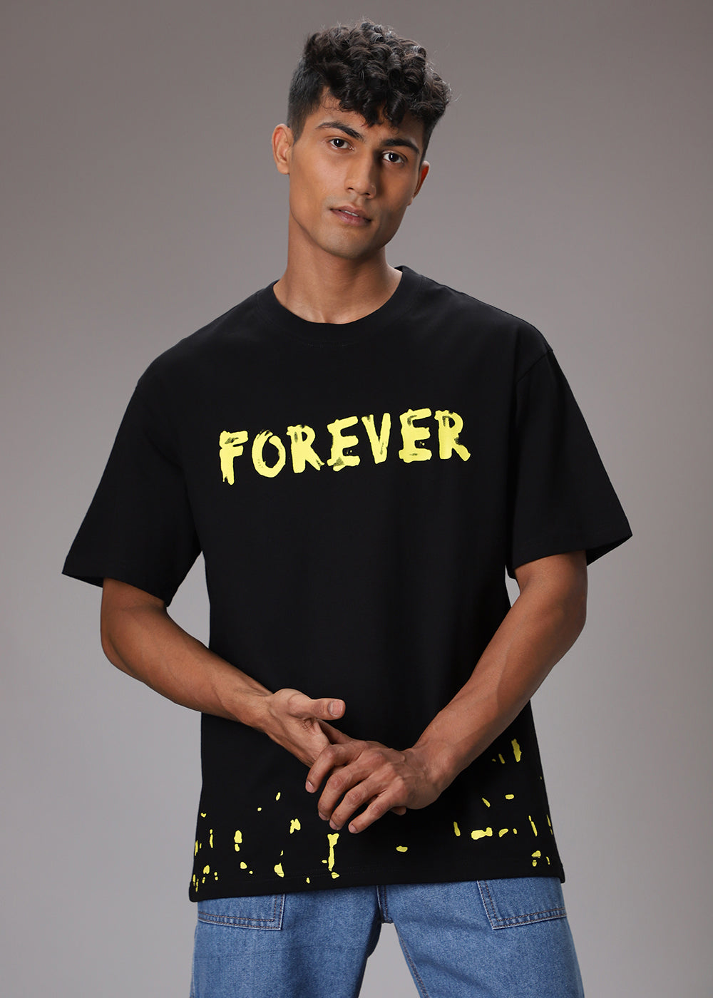 Artistic Array Black Oversized T-shirt