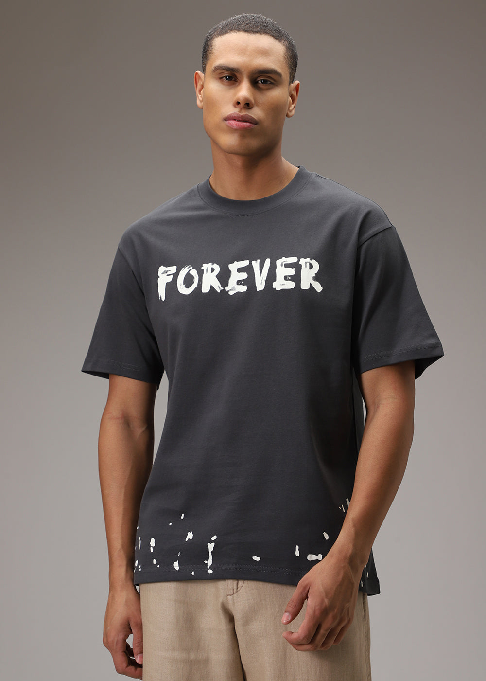 Artistic Array Grey Oversized T-shirt