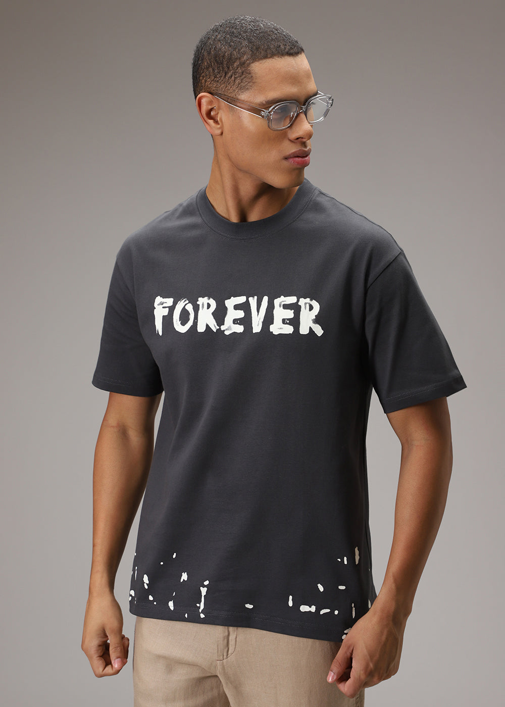 Artistic Array Grey Oversized T-shirt