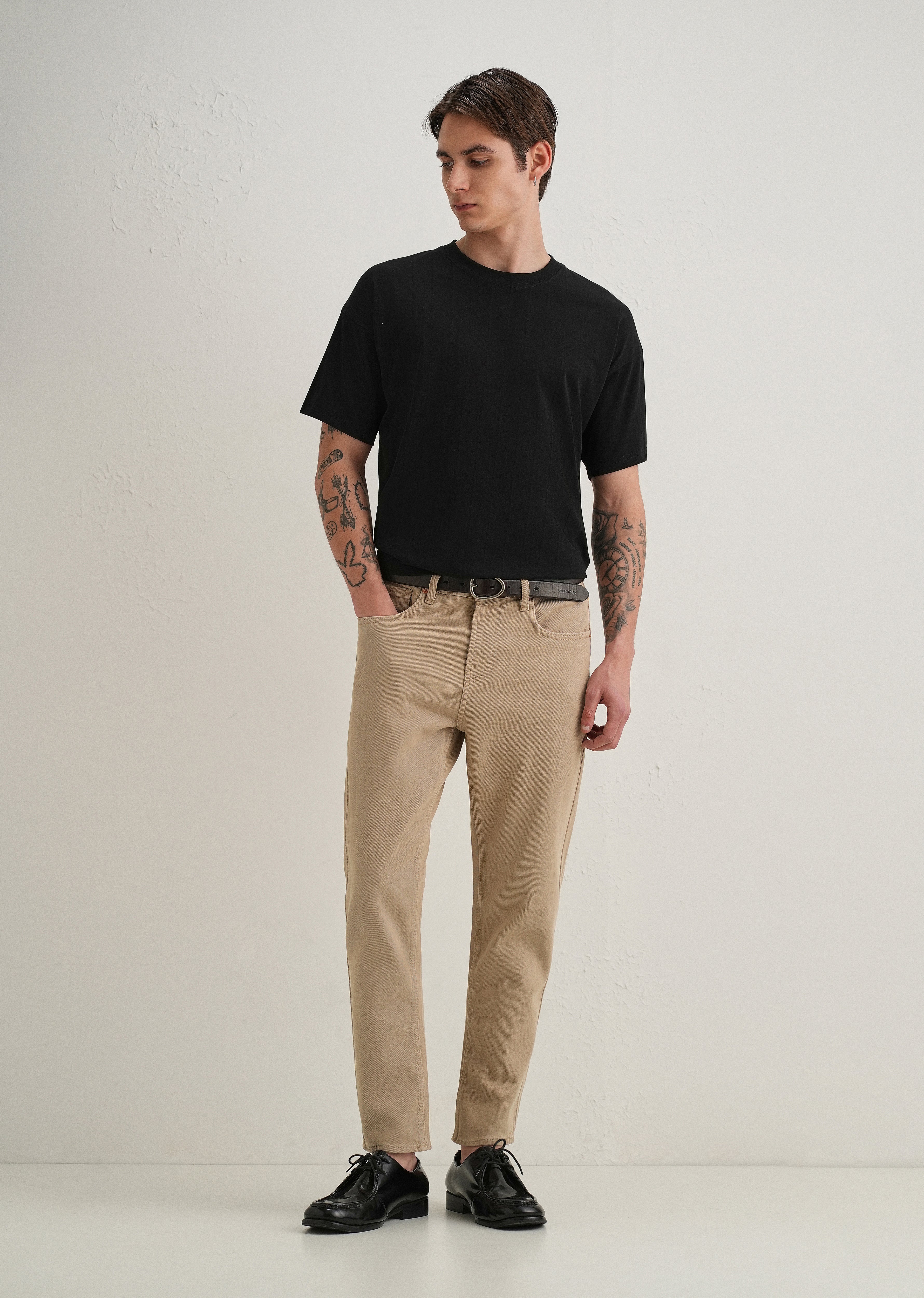 Ash Beige Carrot Fit Denim