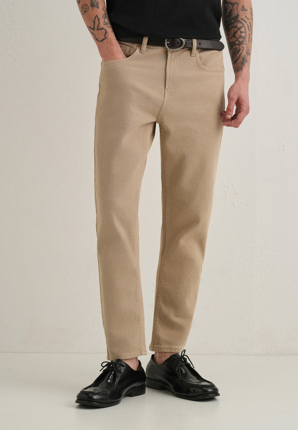 Ash Beige Carrot Fit Denim