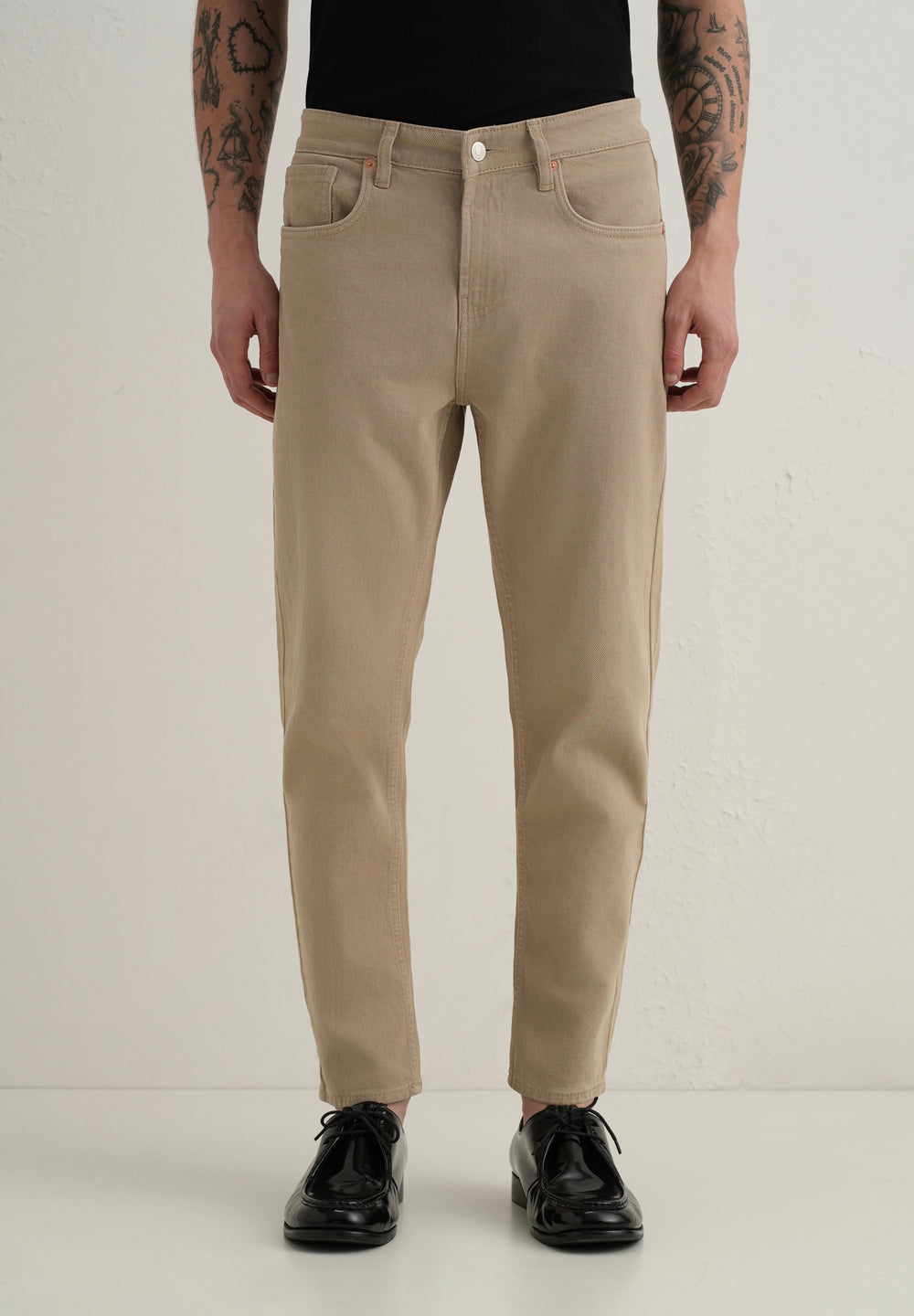 Ash Beige Carrot Fit Denim