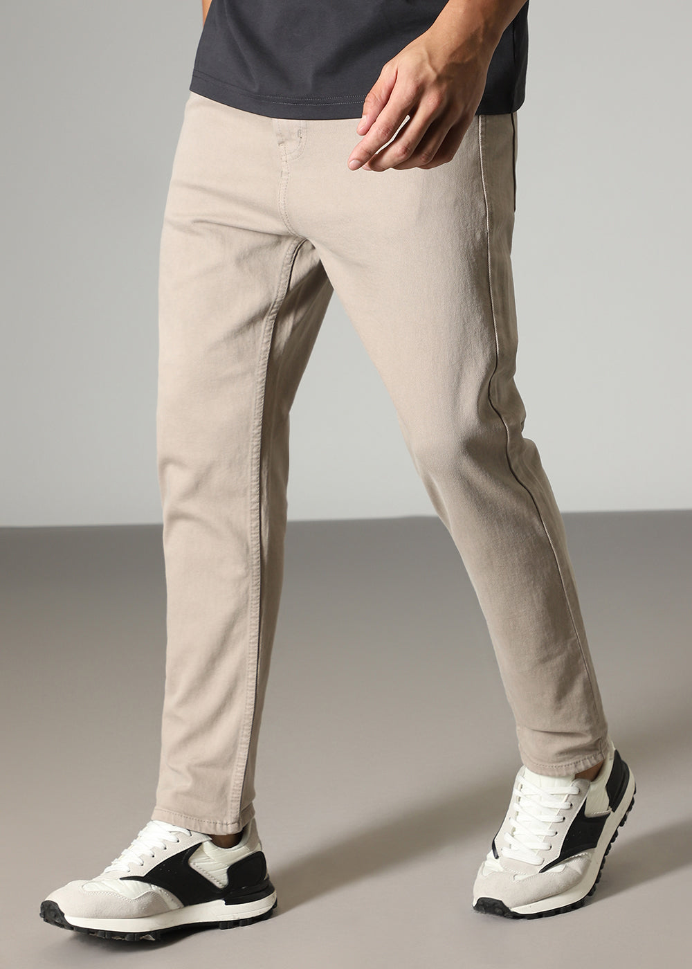 Ash Beige Carrot Fit Denim