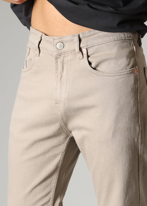 Ash Beige Carrot Fit Denim