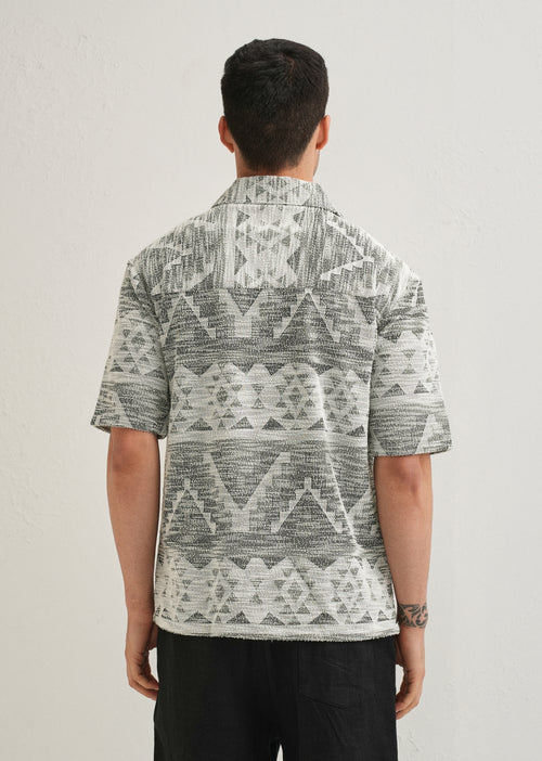 Ash Black Jacquard Knitted Shirt