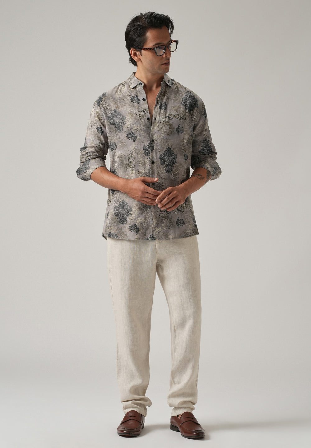 Ash Floral Print Feather Shirt
