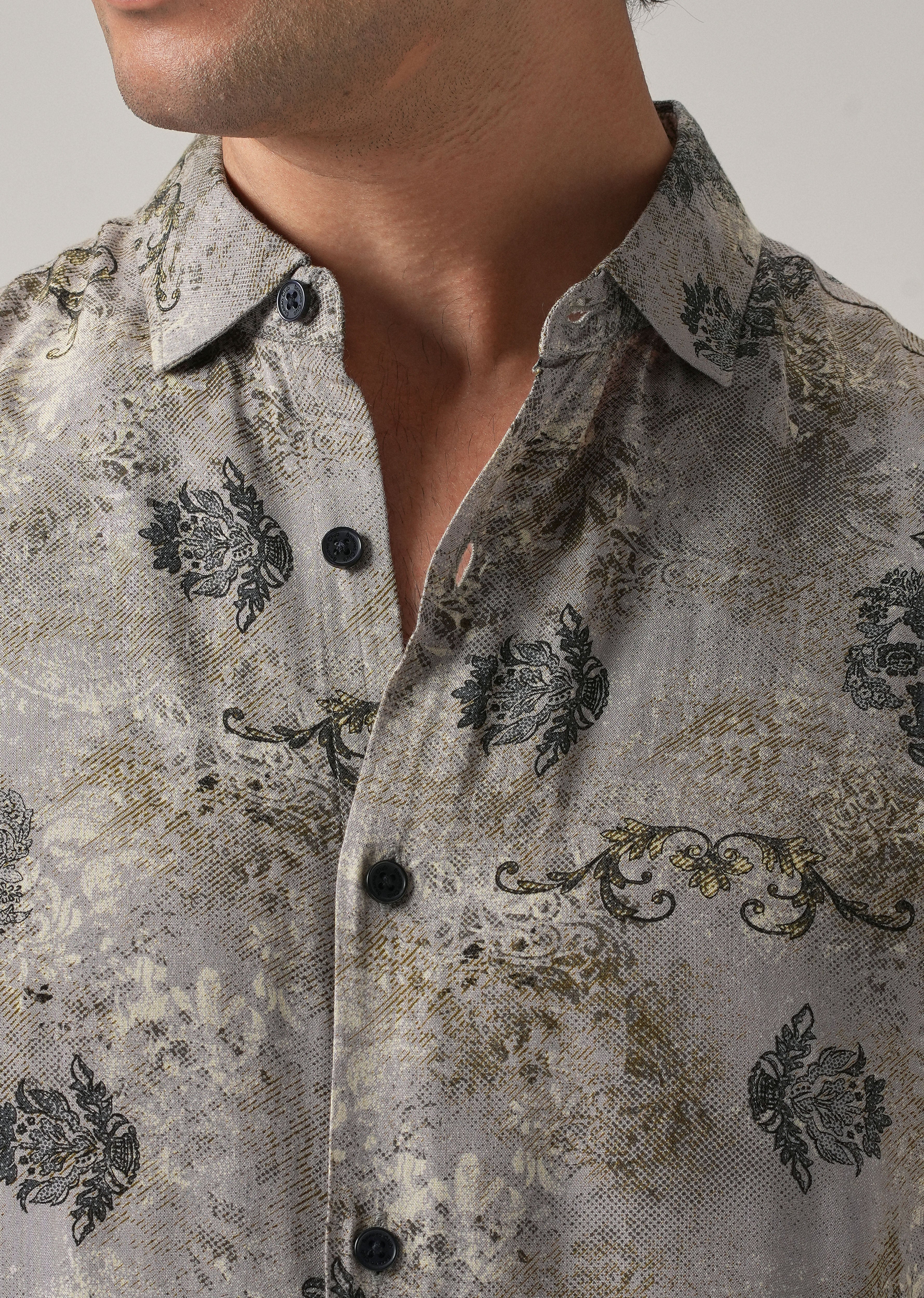 Ash Floral Print Feather Shirt