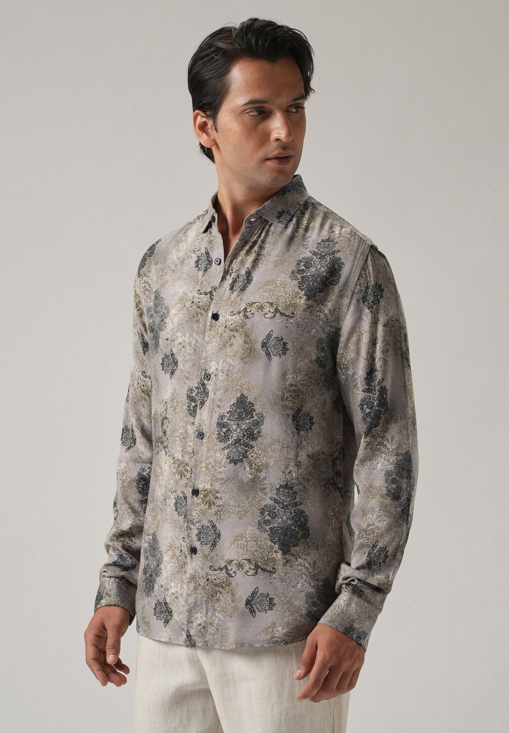 Ash Floral Print Feather Shirt