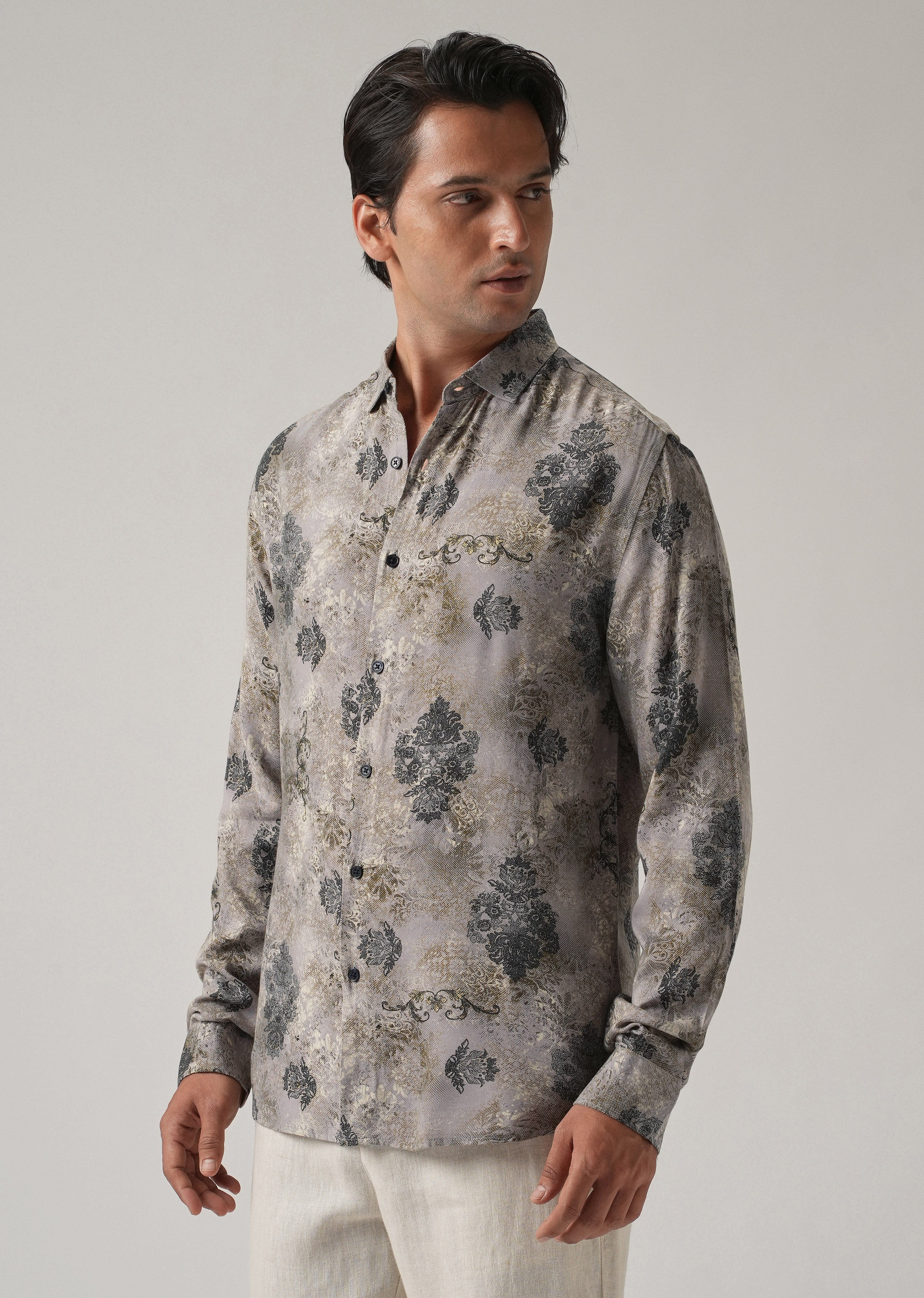 Ash Floral Print Feather Shirt