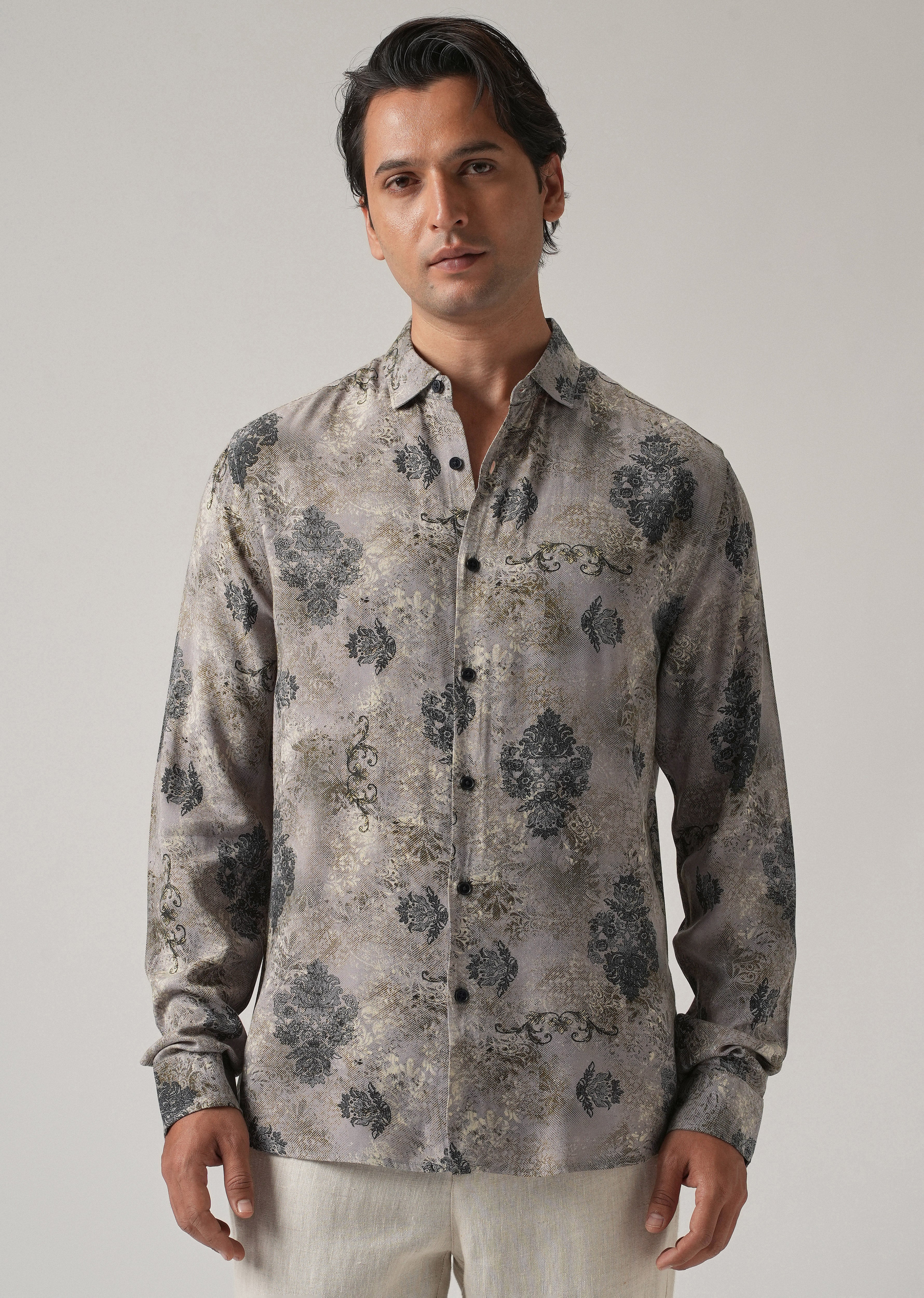 Ash Floral Print Feather Shirt