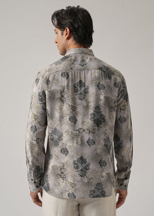 Ash Floral Print Feather Shirt