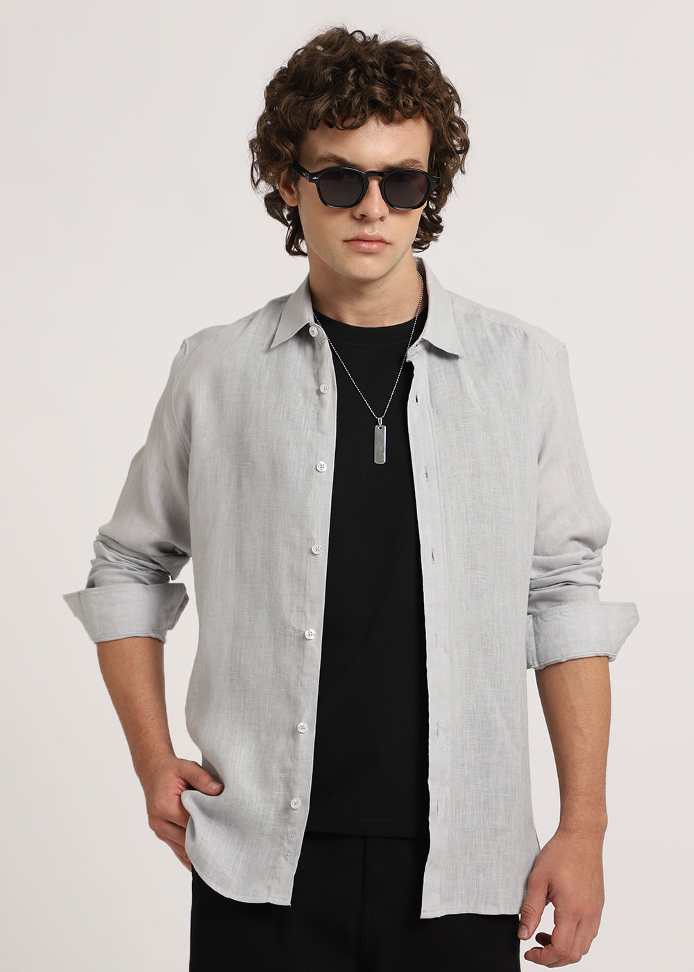 Ash Grey Linen Shirt