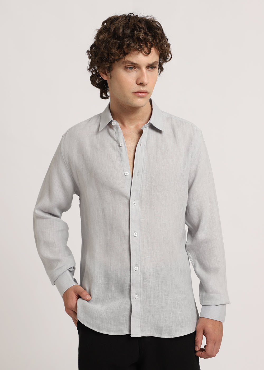 Ash Grey Linen Shirt