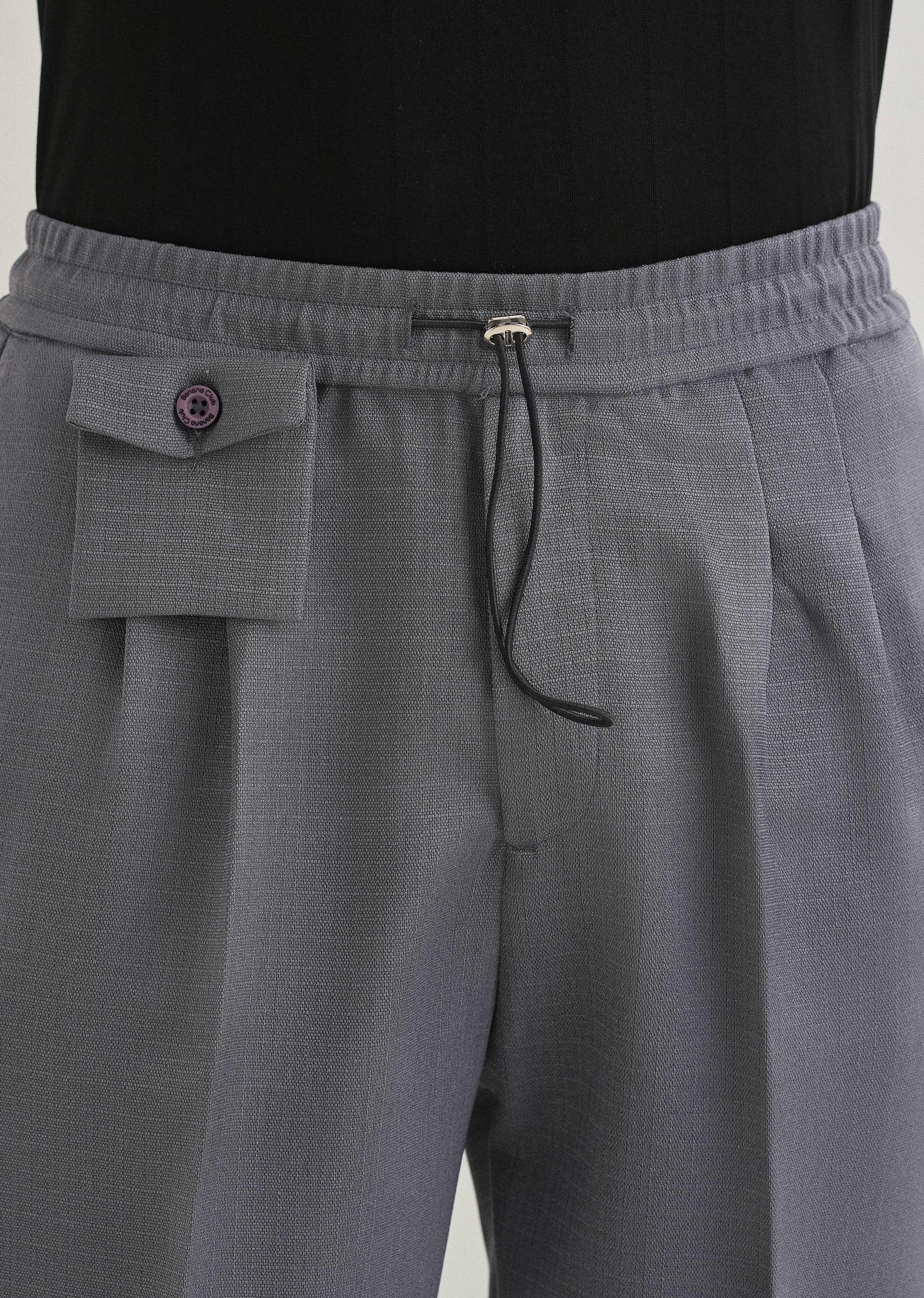 Ash Grey Pleated Korean Pant