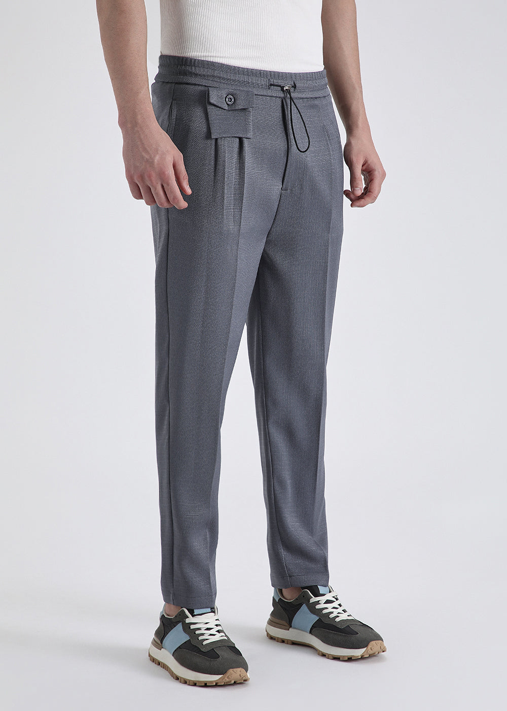 Ash Grey Pleated Korean Pant