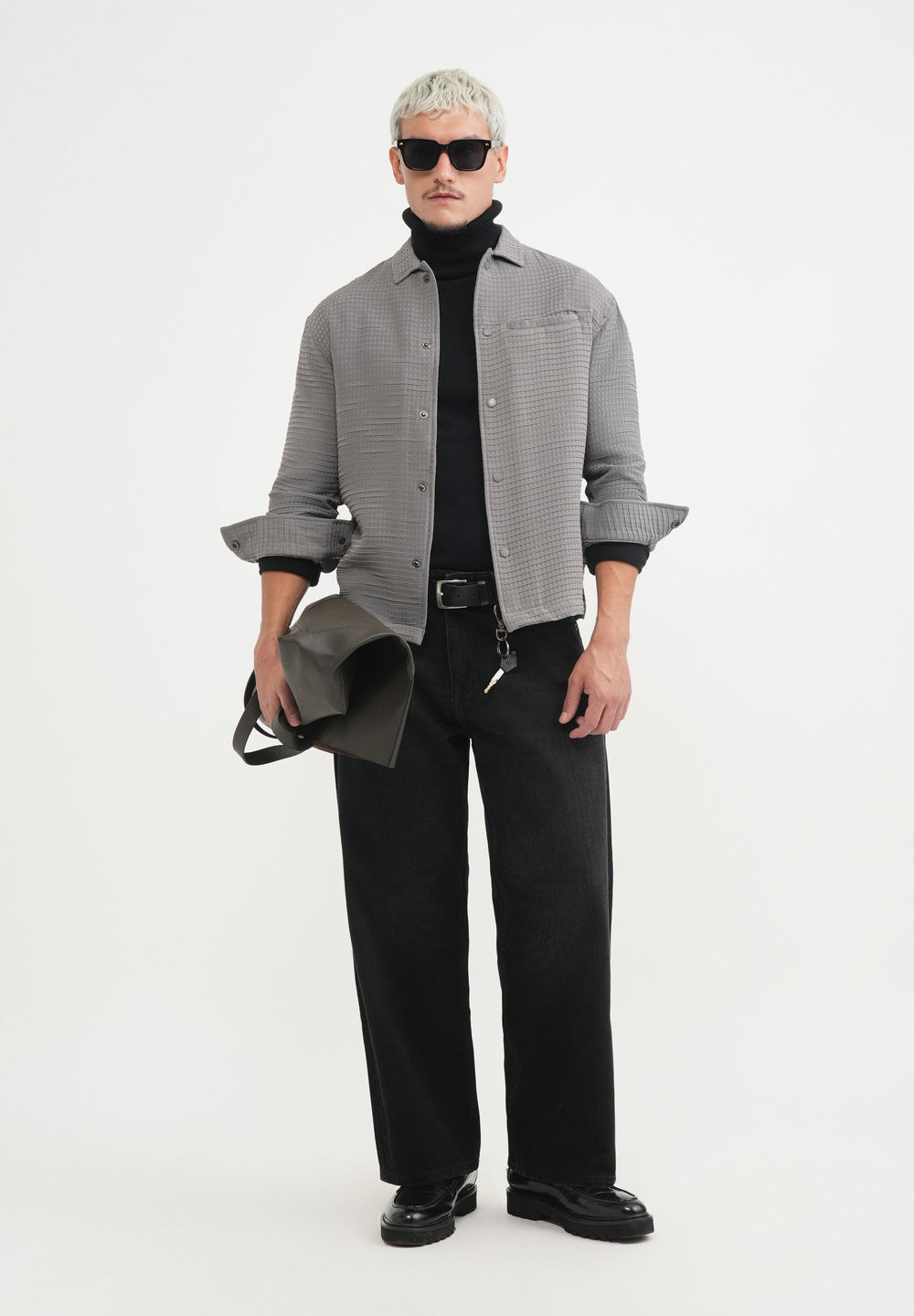 Ash Grey Textured Shacket