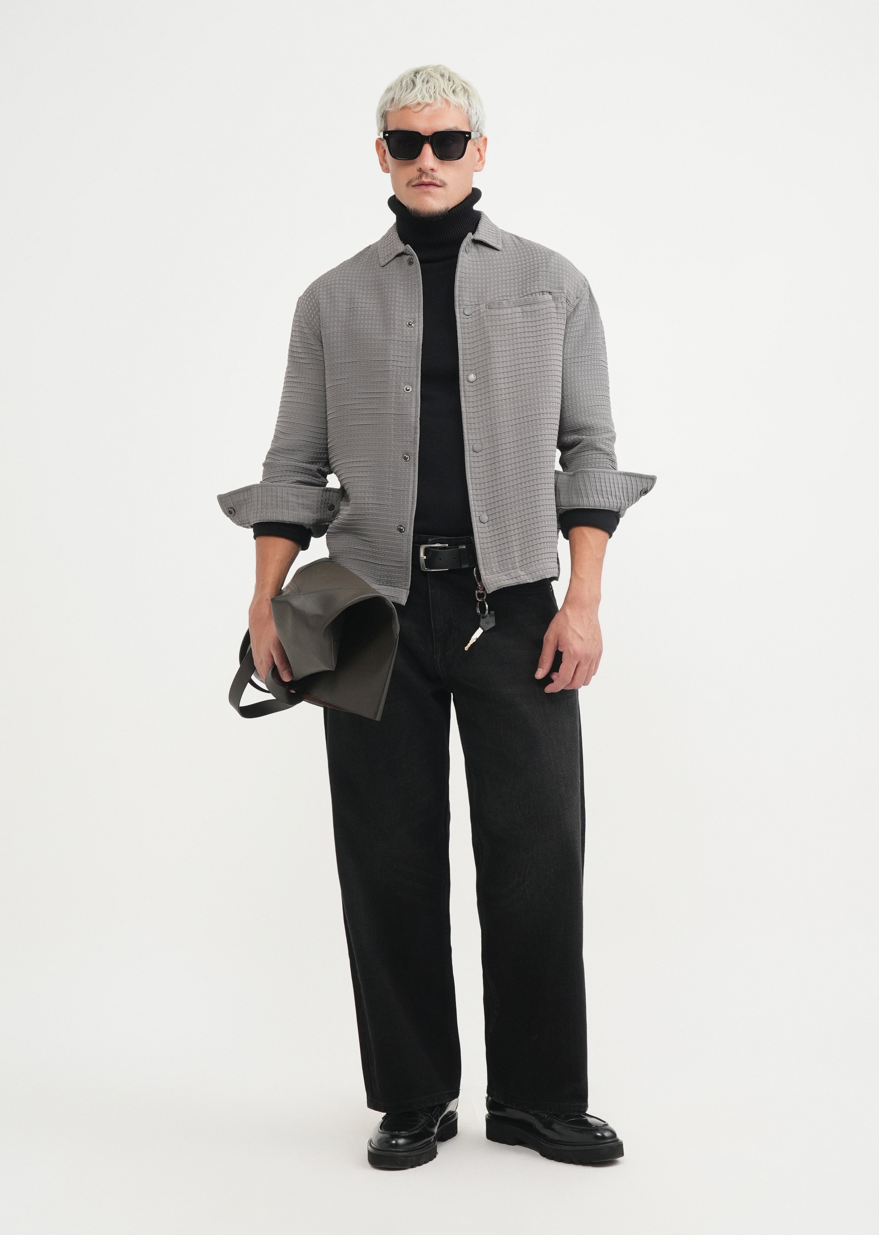 Ash Grey Textured Shacket