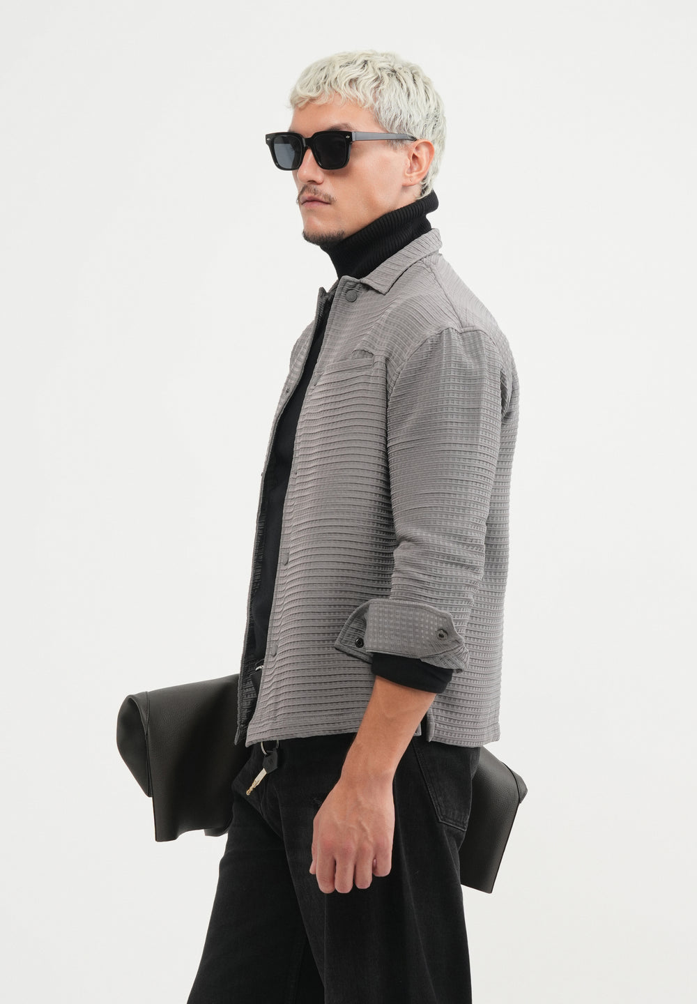 Ash Grey Textured Shacket